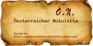 Öszterreicher Nikoletta névjegykártya
